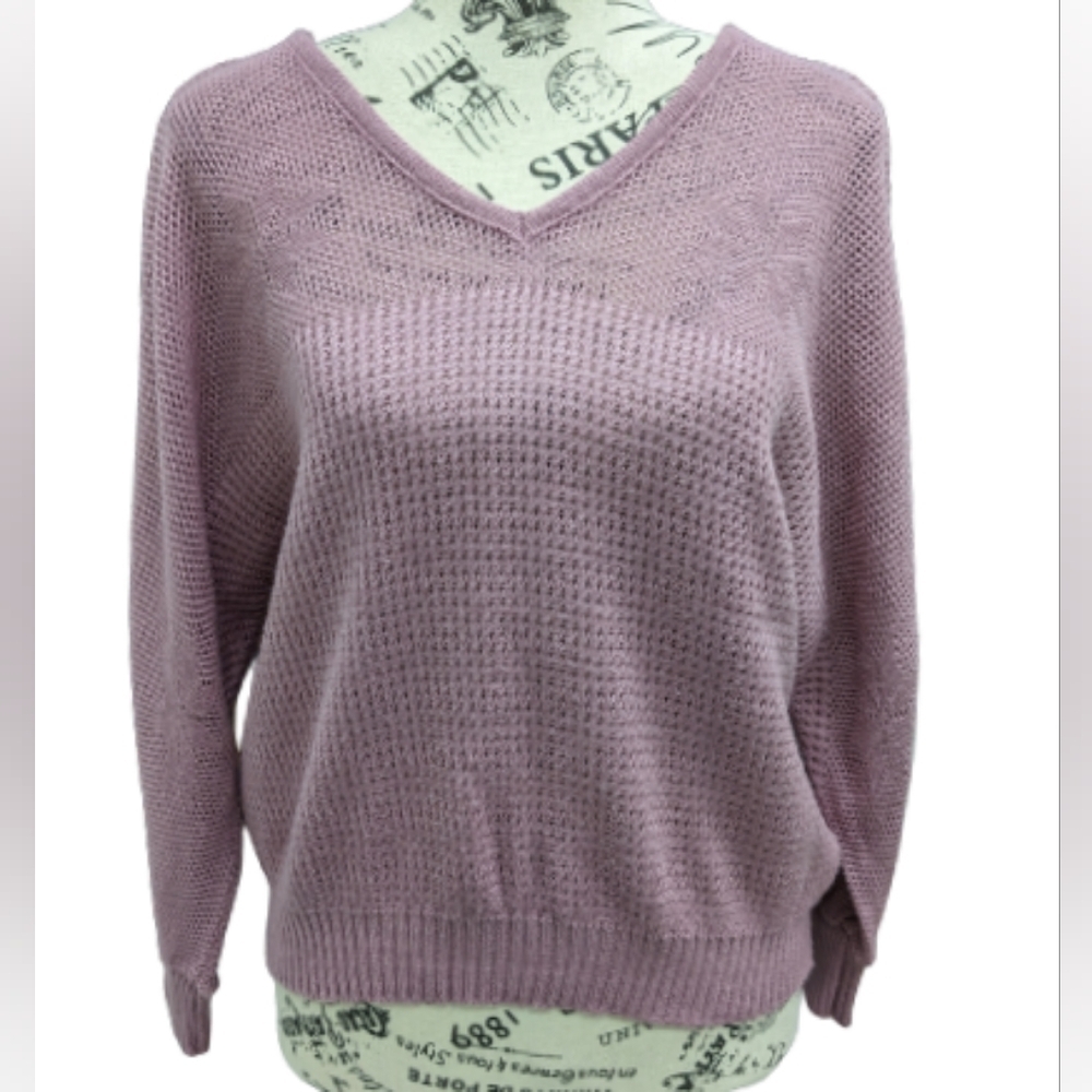 Paris Star women's vintage dusty rose knitted pullover sweater size S